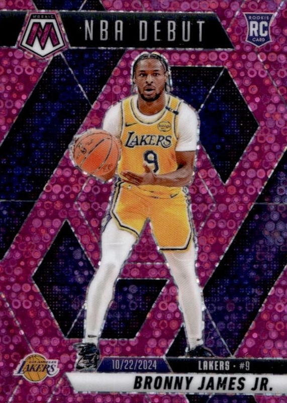 Bronny James Jr. 2024 Mosaic #262 NBA Debut - Fast Break Pink /20 Rookie RAW