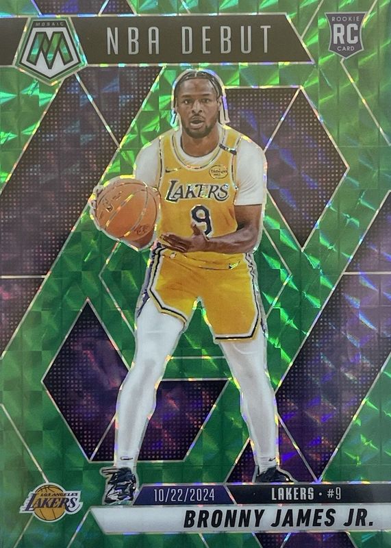 Bronny James Jr. 2024 Mosaic #262 NBA Debut - Green Rookie RAW
