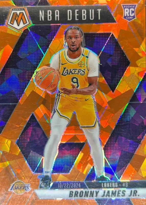 Bronny James Jr. 2024 Mosaic #262 NBA Debut - Orange Ice /49 Rookie RAW
