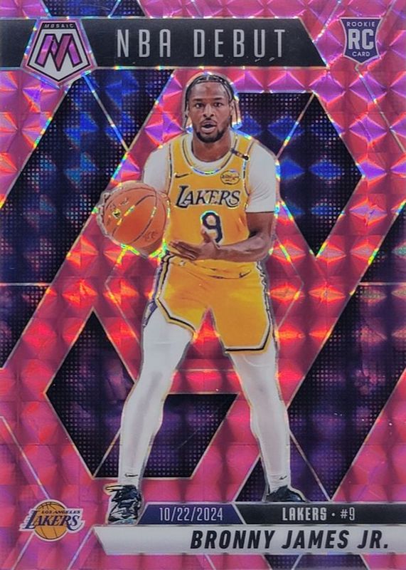 Bronny James Jr. 2024 Mosaic #262 NBA Debut - Pink /175 Rookie RAW