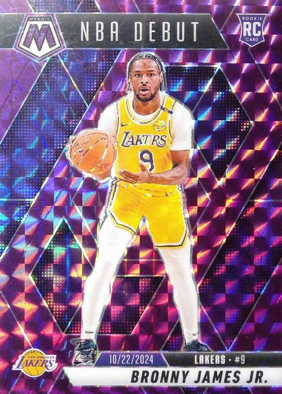 Bronny James Jr. 2024 Mosaic #262 NBA Debut - Purple /99 Rookie RAW