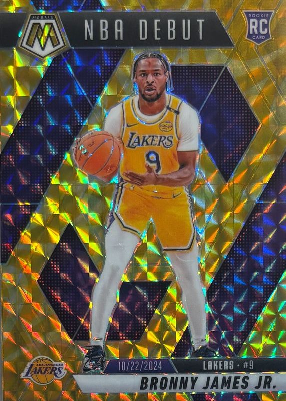 Bronny James Jr. 2024 Mosaic #262 NBA Debut - Reactive Yellow Rookie RAW