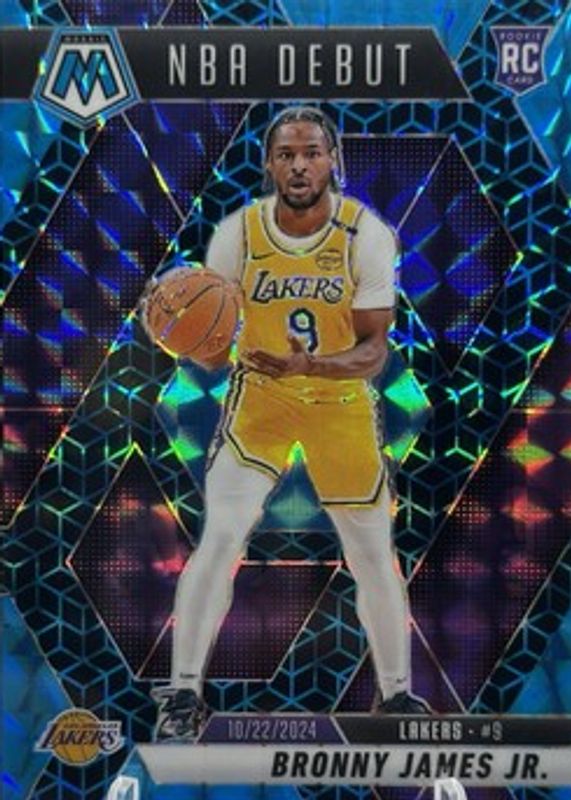 Bronny James Jr. 2024 Mosaic #262 NBA Debut - Spectris Blue FOTL /25 Rookie RAW