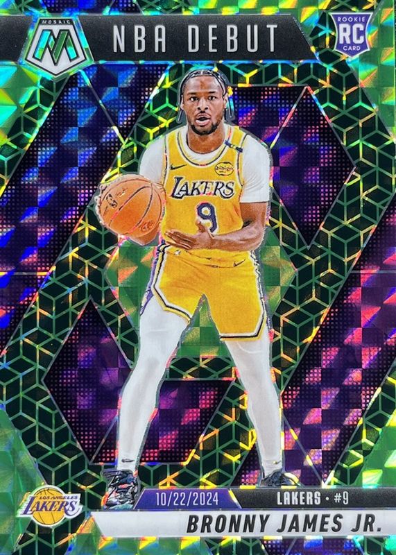 Bronny James Jr. 2024 Mosaic #262 NBA Debut - Spectris Green FOTL /5 Rookie RAW