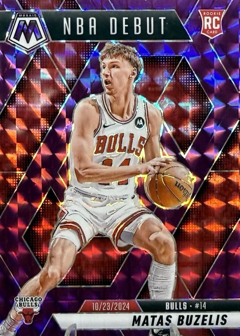 Matas Buzelis 2024 Mosaic #257 NBA Debut - Purple /99 Price Guide