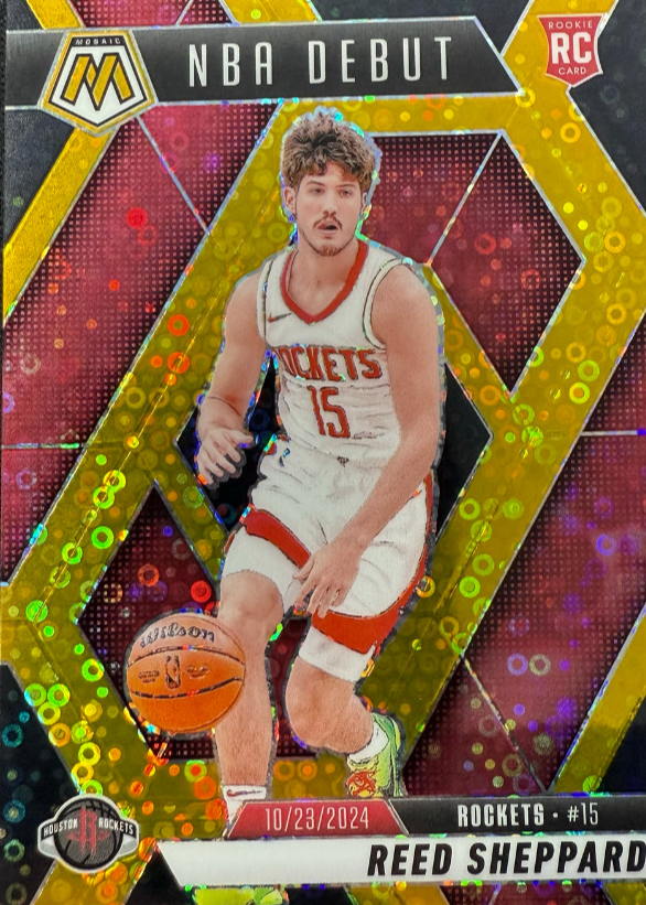 Reed Sheppard 2024 Mosaic #252 NBA Debut - Fast Break Gold Black /3 ...