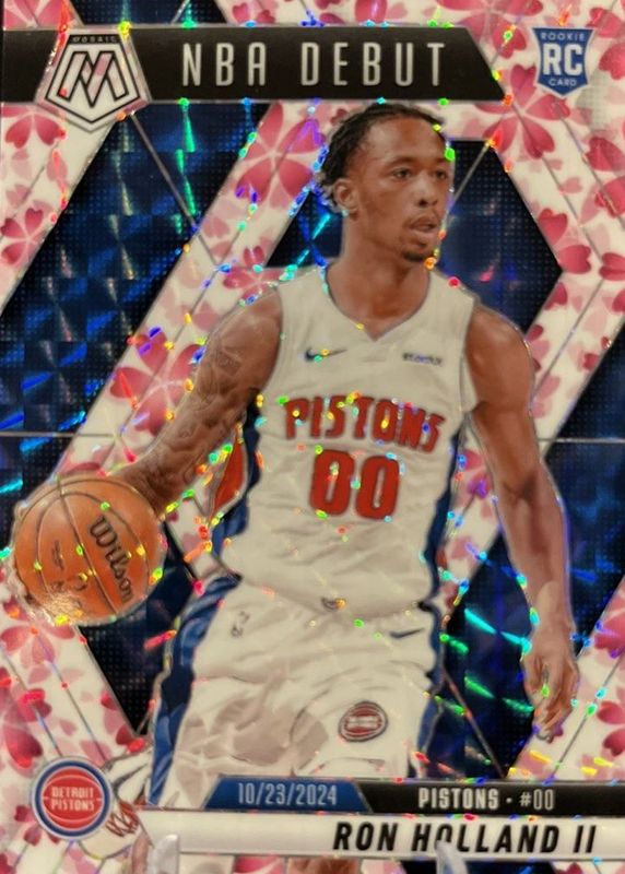 Ron Holland II 2024 Mosaic #258 NBA Debut - Choice Cherry Blossom /20 Rookie RAW