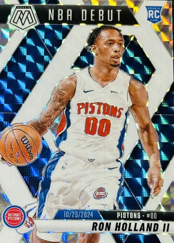 Ron Holland II 2024 Mosaic #258 NBA Debut - Choice White /35 Rookie RAW