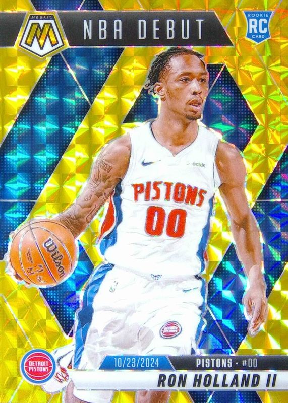 Ron Holland II 2024 Mosaic #258 NBA Debut - Gold /10 Rookie RAW