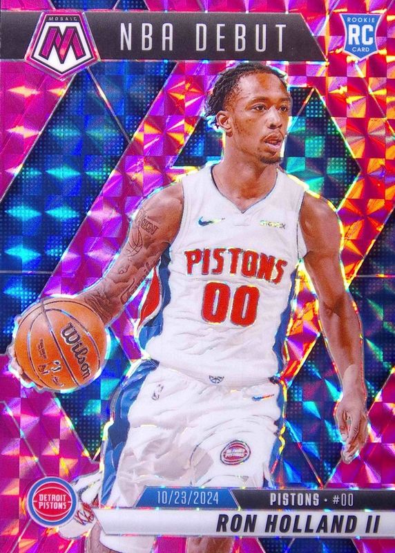 Ron Holland II 2024 Mosaic #258 NBA Debut - Pink /175 Rookie RAW