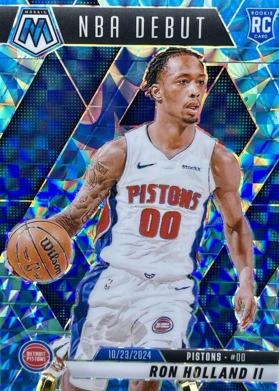 Ron Holland II 2024 Mosaic #258 NBA Debut - Reactive Blue Rookie RAW