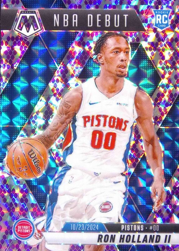 Ron Holland II 2024 Mosaic #258 NBA Debut - Snakeskin Purple /24 Rookie RAW