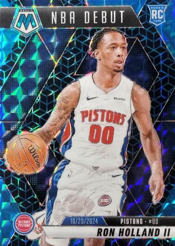Ron Holland II 2024 Mosaic #258 NBA Debut - Spectris Blue FOTL /25 Rookie RAW