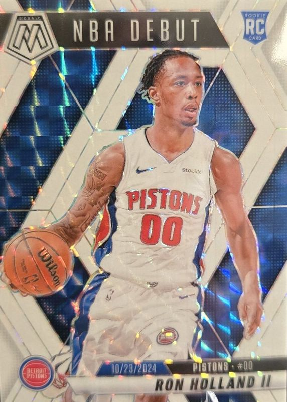 Ron Holland II 2024 Mosaic #258 NBA Debut - White /25 Rookie RAW