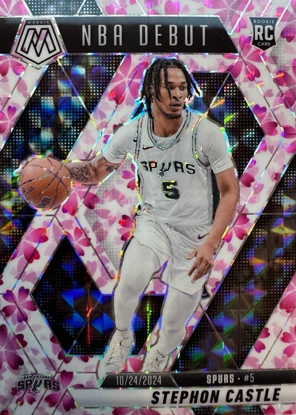 Stephon Castle 2024 Mosaic #267 NBA Debut - Choice Cherry Blossom