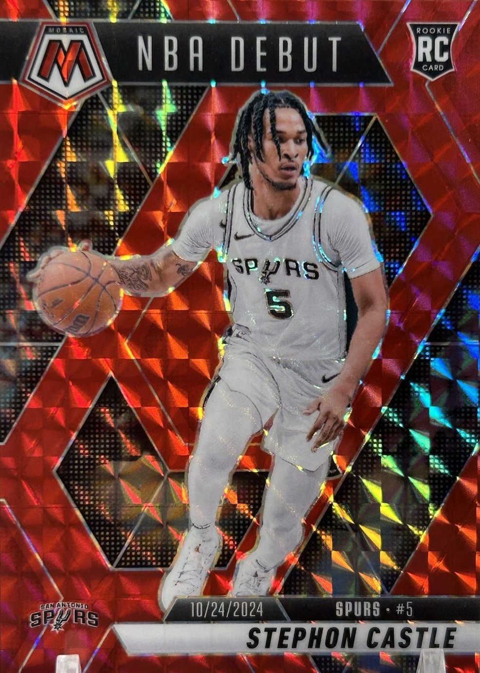 Stephon Castle 2024 Mosaic #267 NBA Debut - Red Price Guide