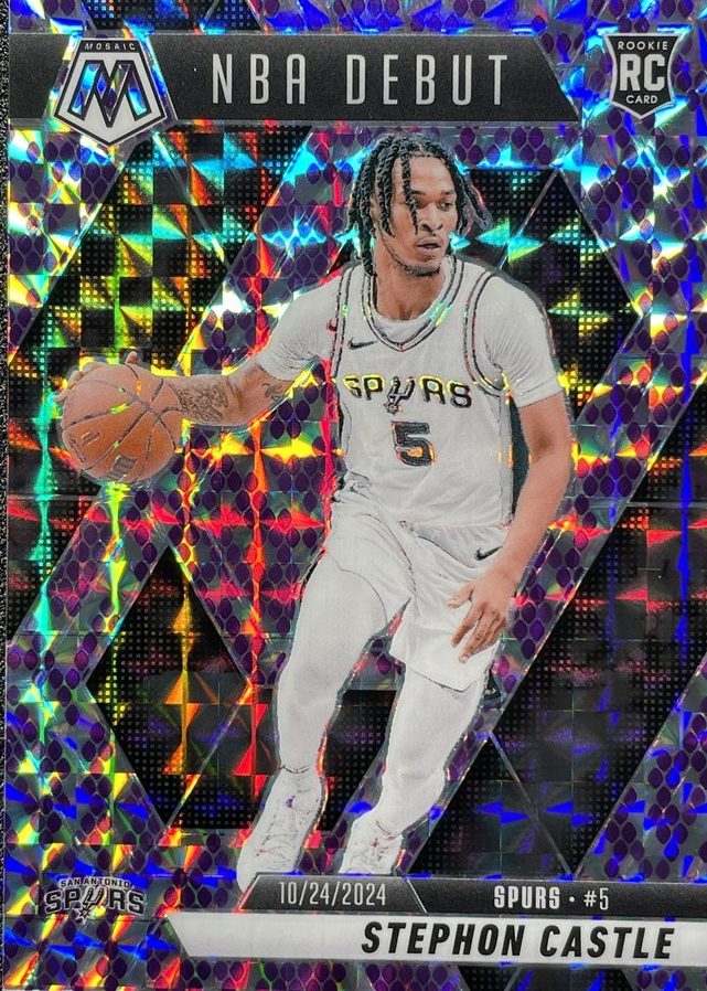 Stephon Castle 2024 Mosaic #267 NBA Debut - Snakeskin Purple /24