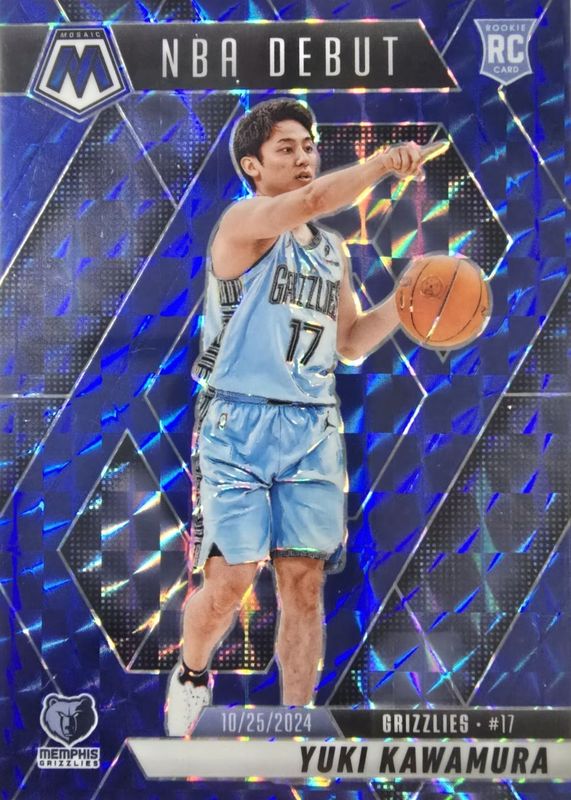 Yuki Kawamura 2024 Mosaic #265 NBA Debut - Blue /199 RAW