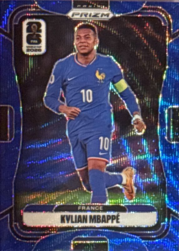 Kylian Mbappe 2026 Prizm World Cup #40 Blue Wave /55 Price Guide