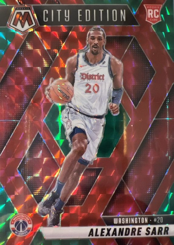 Alexandre Sarr 2024 Mosaic #278 City Edition - Choice Red & Green Rookie RAW