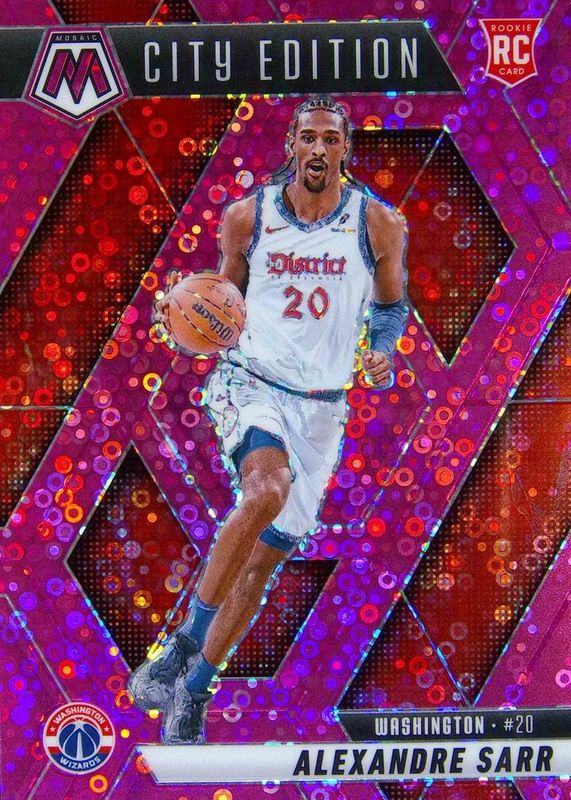Alexandre Sarr 2024 Mosaic #278 City Edition - Fast Break Pink /20 Rookie RAW
