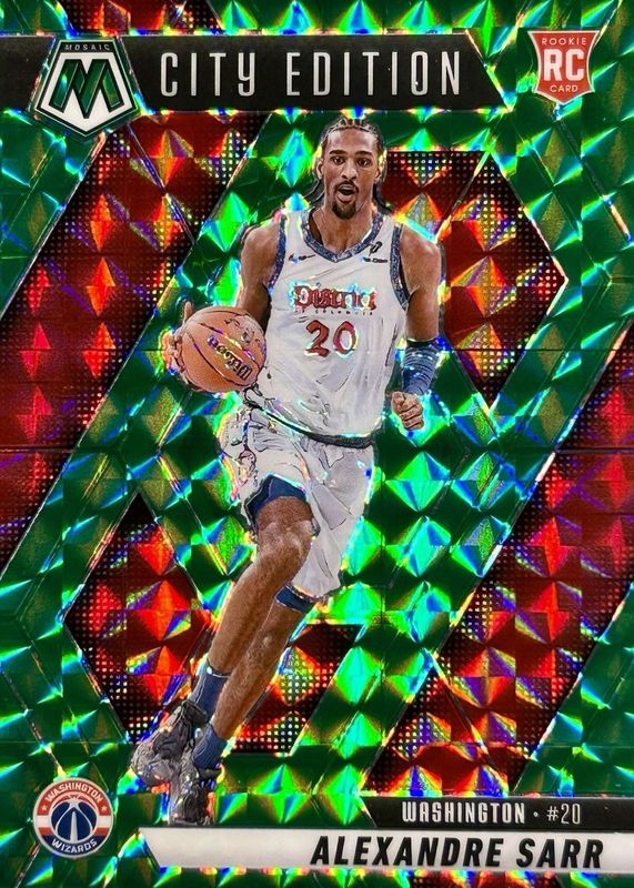 Alexandre Sarr 2024 Mosaic #278 City Edition - Green Rookie RAW