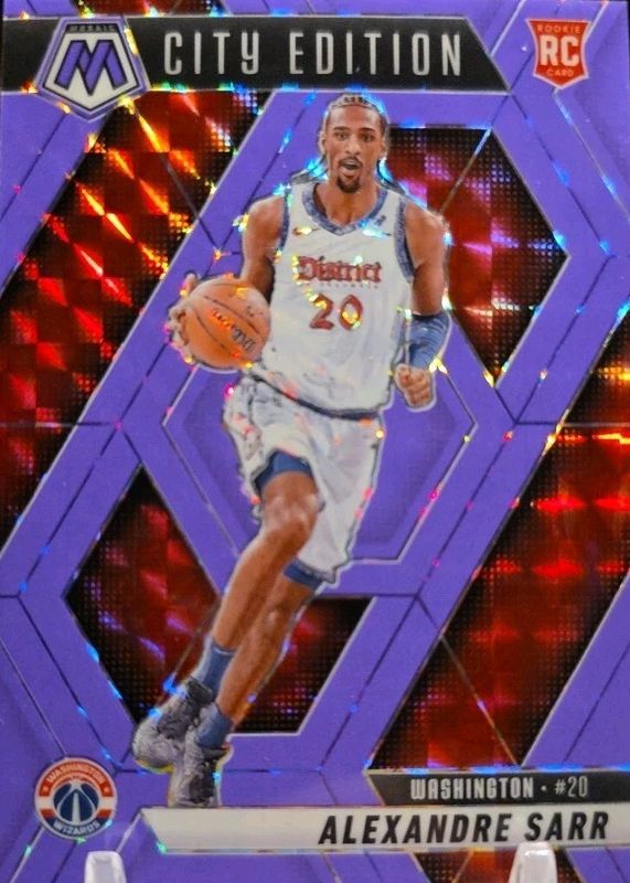 Alexandre Sarr 2024 Mosaic #278 City Edition - Purple Fluorescent /249 Rookie RAW