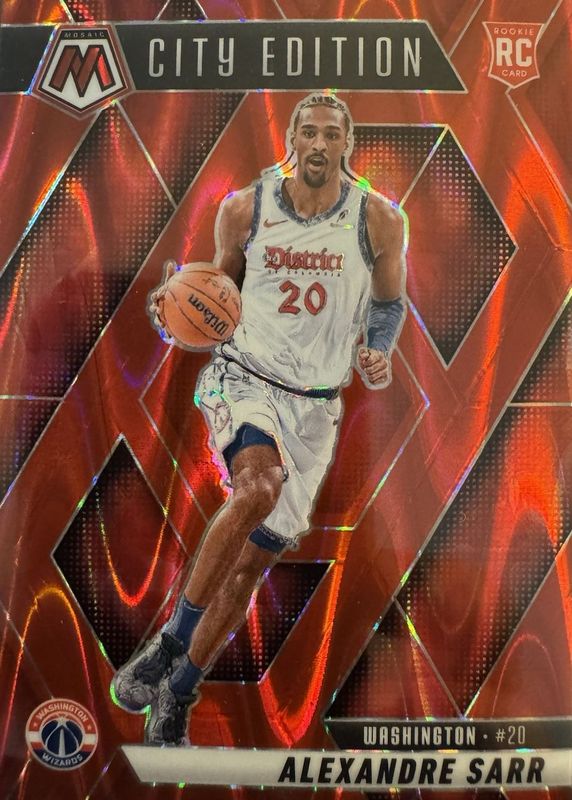 Alexandre Sarr 2024 Mosaic #278 City Edition - Red Seismic /299 Rookie RAW