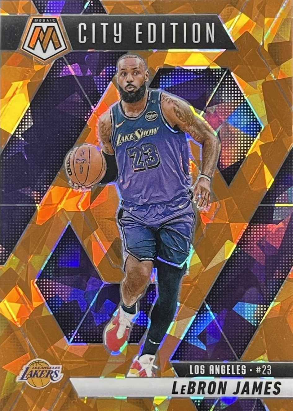 LeBron James 2024 Mosaic #286 City Edition - Orange Ice /49 Price