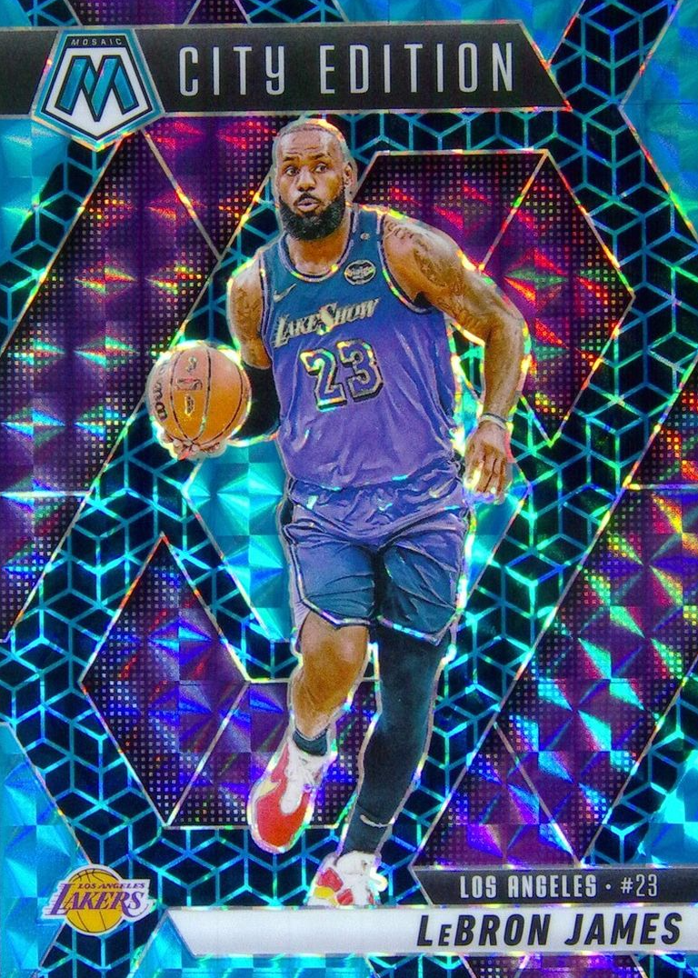 LeBron James 2024 Mosaic #286 City Edition - Spectris Blue FOTL