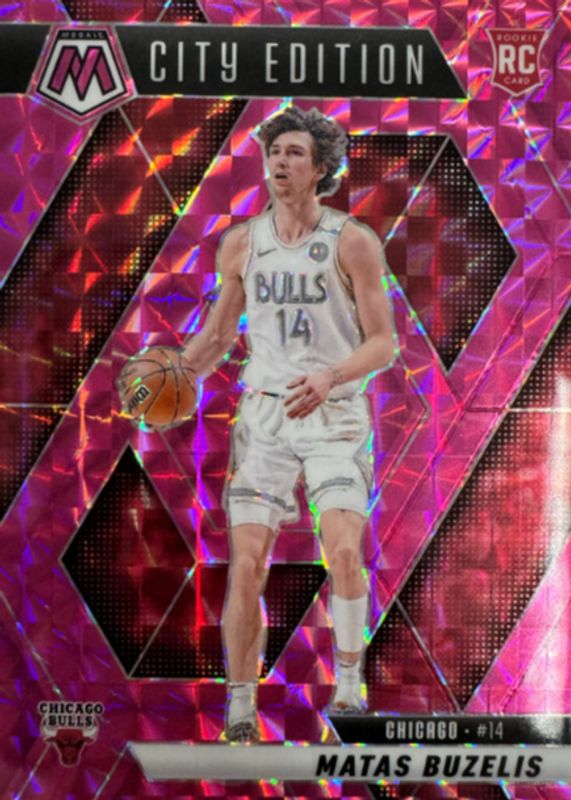 Matas Buzelis 2024 Mosaic #273 City Edition - Pink /175 Rookie RAW