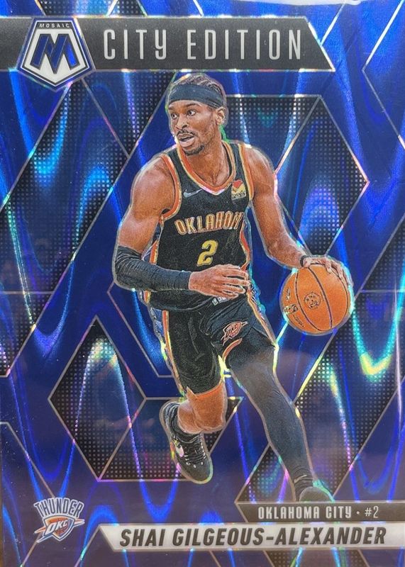 Shai Gilgeous-Alexander 2024 Mosaic #289 City Edition - Blue Seismic /149 RAW