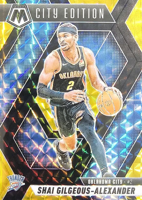 Shai Gilgeous-Alexander 2024 Mosaic #289 City Edition - Choice Black Gold /8 RAW