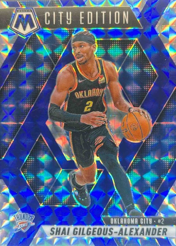 Shai Gilgeous-Alexander 2024 Mosaic #289 City Edition - Choice Blue /45 RAW