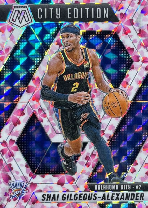 Shai Gilgeous-Alexander 2024 Mosaic #289 City Edition - Choice Cherry Blossom /20 RAW