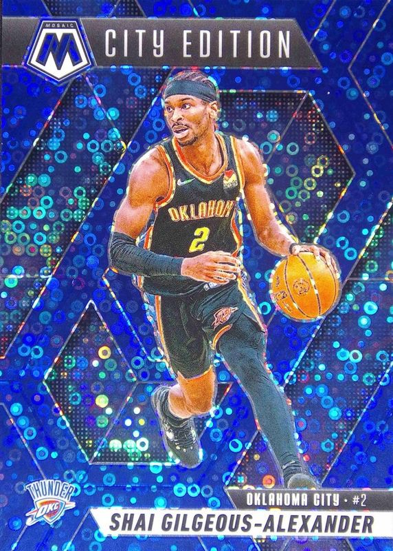 Shai Gilgeous-Alexander 2024 Mosaic #289 City Edition - Fast Break Blue /85 RAW