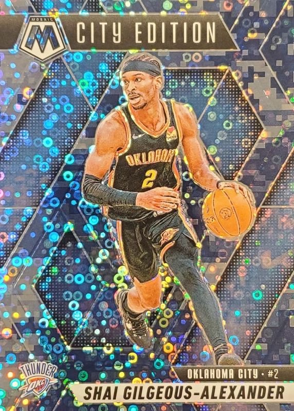 Shai Gilgeous-Alexander 2024 Mosaic #289 City Edition - Fast Break Blue Camo /35 RAW
