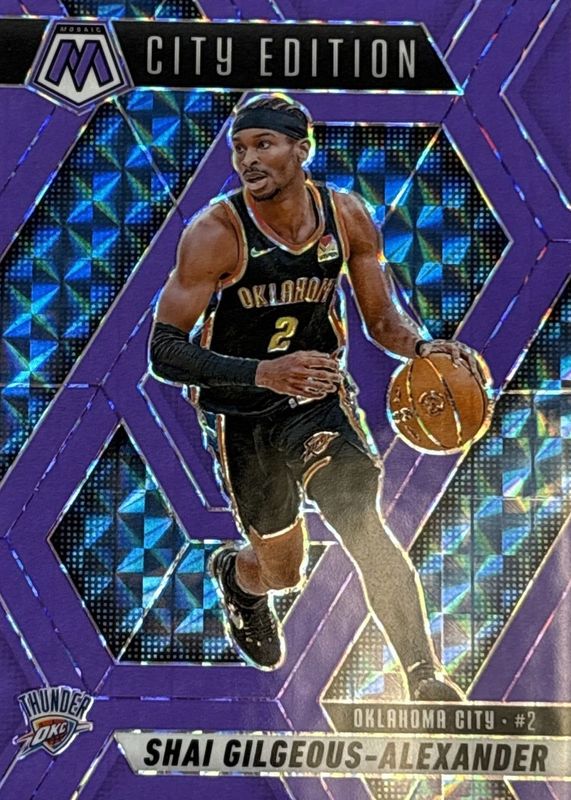 Shai Gilgeous-Alexander 2024 Mosaic #289 City Edition - Purple Fluorescent /249 RAW