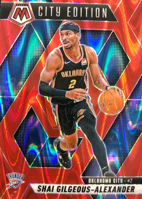 Shai Gilgeous-Alexander 2024 Mosaic #289 City Edition - Red Seismic /299 RAW