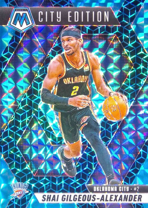Shai Gilgeous-Alexander 2024 Mosaic #289 City Edition - Spectris Blue FOTL /25 RAW