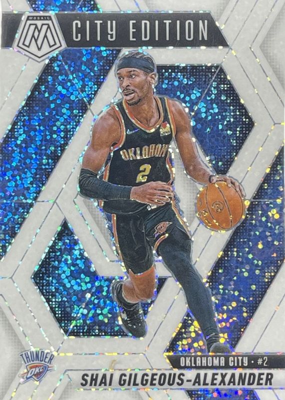 Shai Gilgeous-Alexander 2024 Mosaic #289 City Edition - White Sparkle /(SSP) RAW