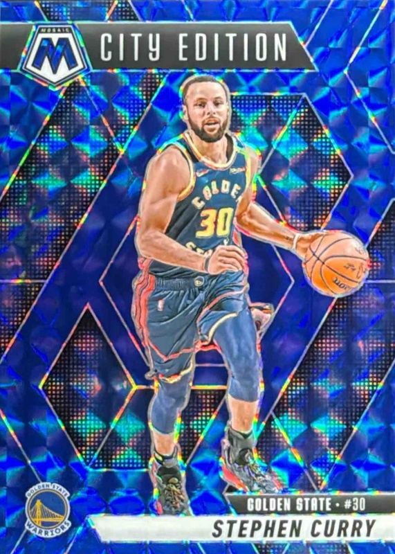 Stephen Curry 2024 Mosaic #272 City Edition - Blue /199 RAW