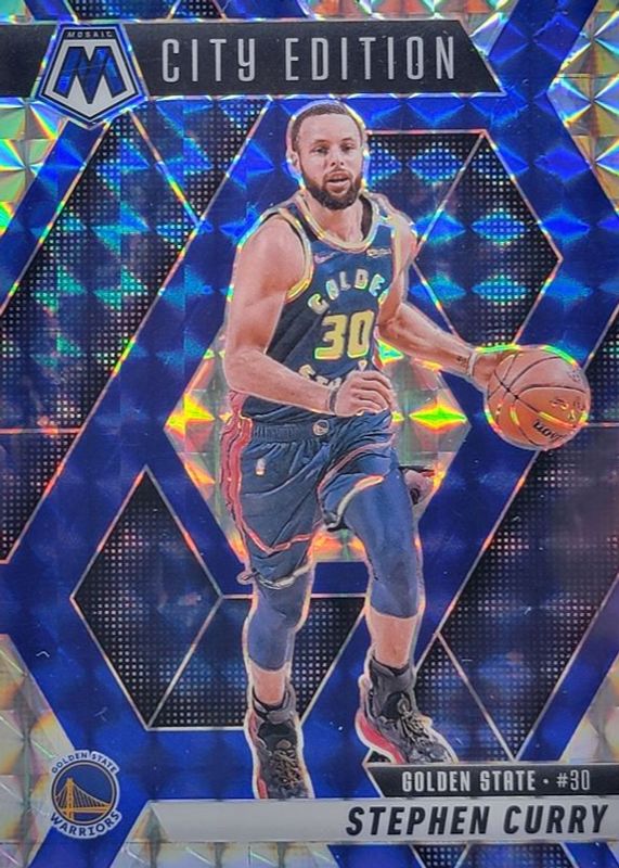 Stephen Curry 2024 Mosaic #272 City Edition - Choice Blue /45 RAW