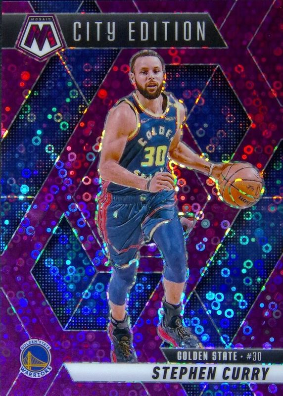 Stephen Curry 2024 Mosaic #272 City Edition - Fast Break Purple /50 RAW