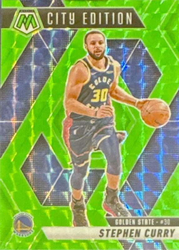 Stephen Curry 2024 Mosaic #272 City Edition - Green Fluorescent /10 RAW