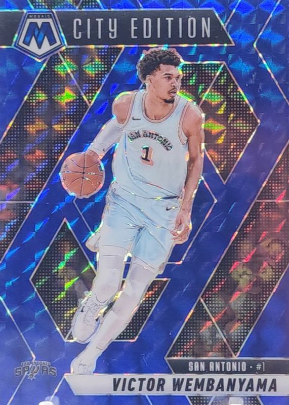 Victor Wembanyama 2024 Mosaic #288 City Edition - Blue /199 RAW