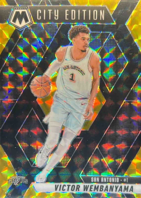 Victor Wembanyama 2024 Mosaic #288 City Edition - Choice Black Gold /8 RAW