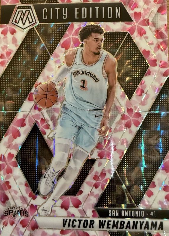 Victor Wembanyama 2024 Mosaic #288 City Edition - Choice Cherry Blossom /20 RAW