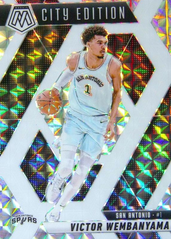 Victor Wembanyama 2024 Mosaic #288 City Edition - Choice White /35 RAW