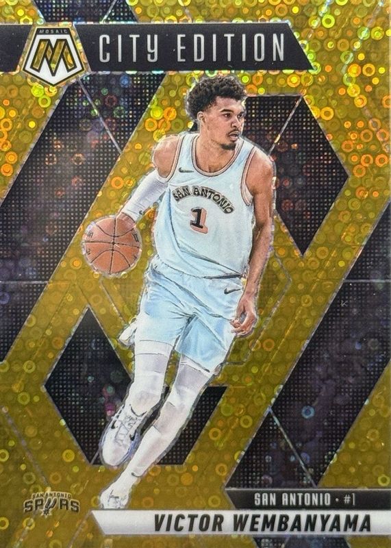 Victor Wembanyama 2024 Mosaic #288 City Edition - Fast Break Gold /10 RAW